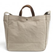 (24) TD05 ROCKON™ damska torba miejska na ramię. Bawełna i skóra naturalna (ciemnoszara)